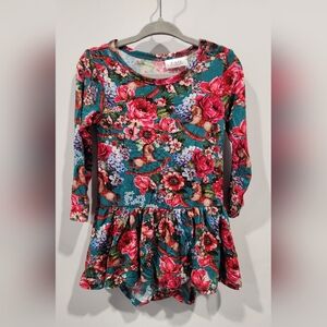 Posh Peanut X FAO Schwarz Rocking Horse Peplum Bodysuit 2T Bamboo Christmas